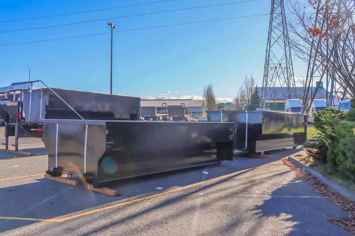 Roll-off dumpster ready for waste disposal at job site for Cleanout Dumpster Rental in Selma